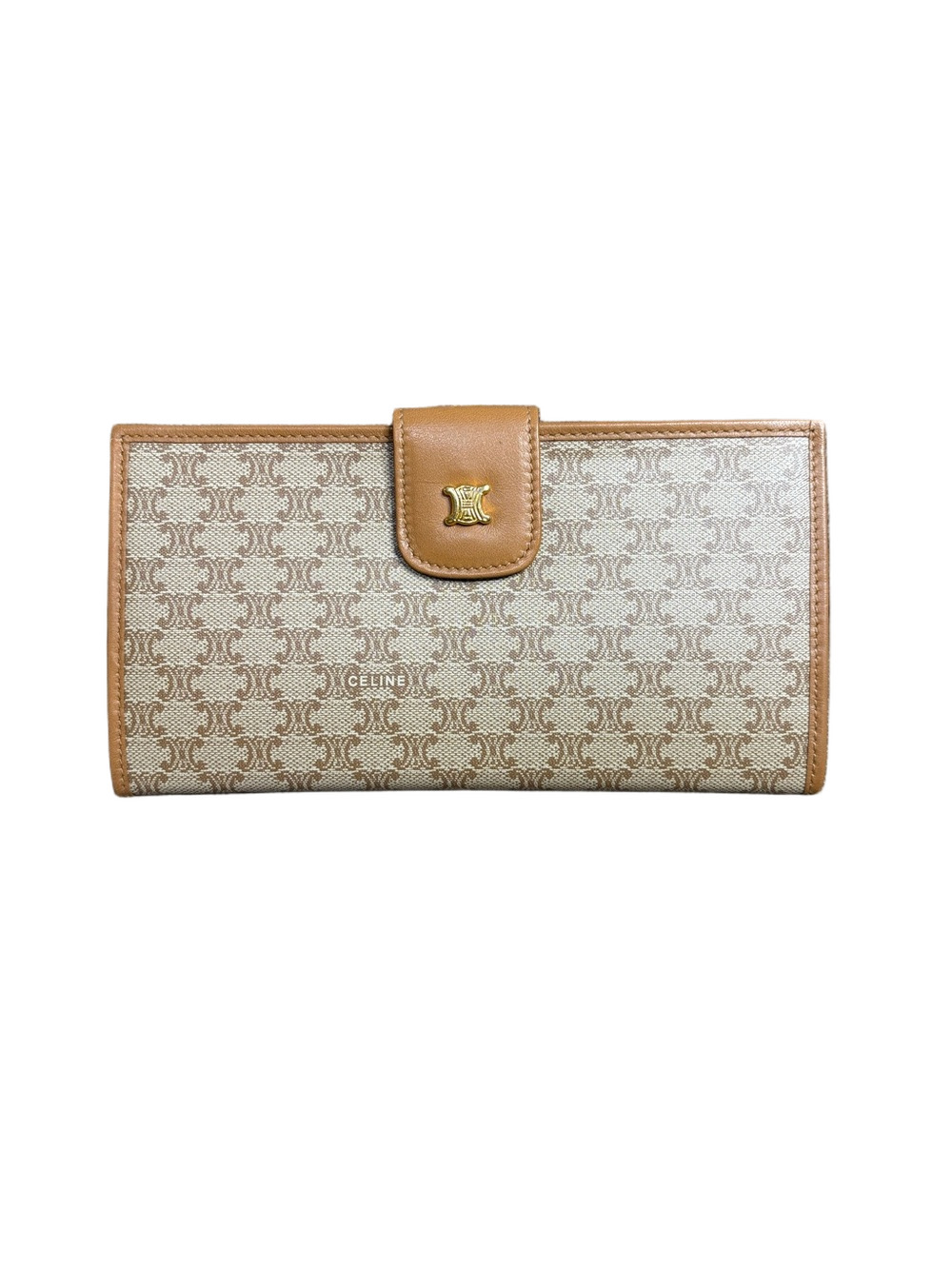 Celine Vintage Macadam Triomphe Long Bifold Wallet with COA